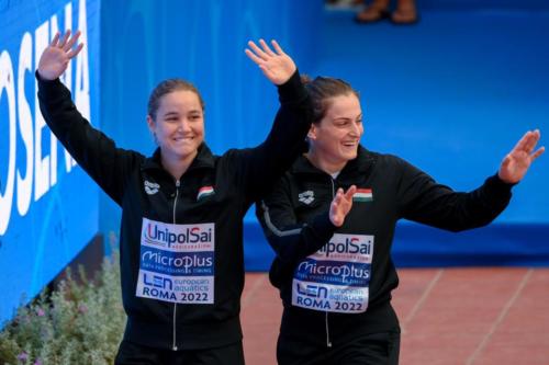 Kovás Eszti és Mosena Estilla a női 3 méteres szinkron döntőjében